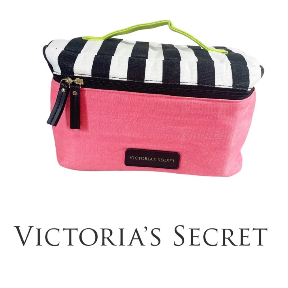 VICTORIA’S SECRET Pink, Black, White & Green Travel Bag for Bras, Panties & More